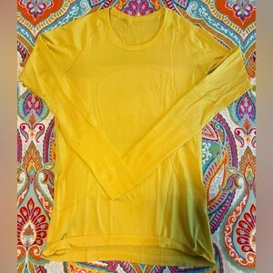 Lululemon Swiftly Tech Long Sleeve Running Top Yellow Size 10